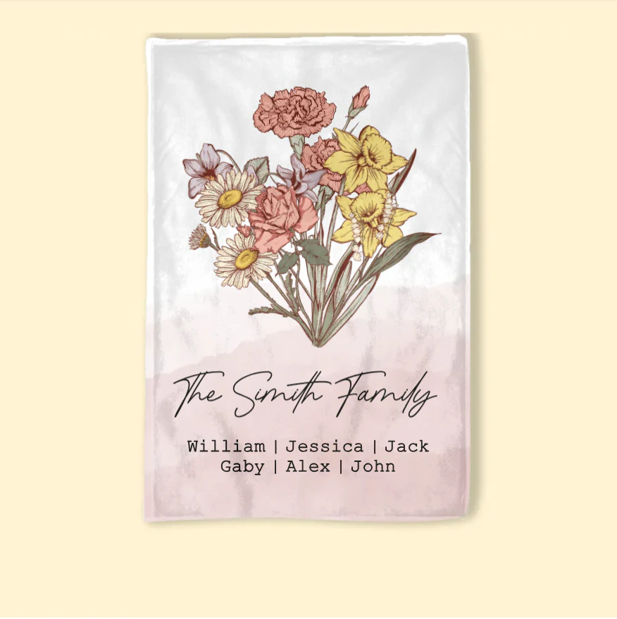 Family Blossoms - Custom Birth Flower & Names Artwork - Personalized Canvas or Poster for Your Home - Image 7