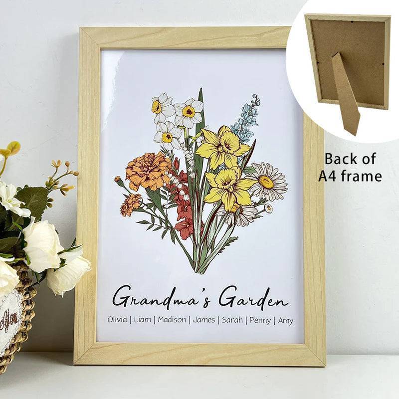 Family Blossoms - Custom Birth Flower & Names Artwork - Personalized Canvas or Poster for Your Home - Image 9