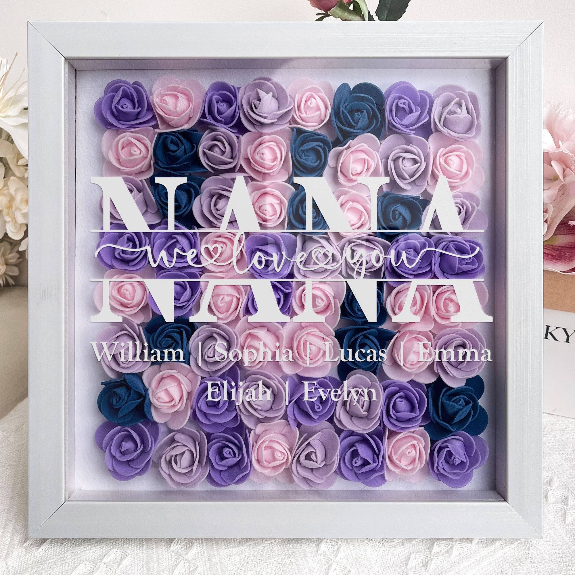 MOM We Love You Shadow Box, Personalized Heart Rose Keepsake for Mom, Meaningful Family Memory Gift for Her - Image 3