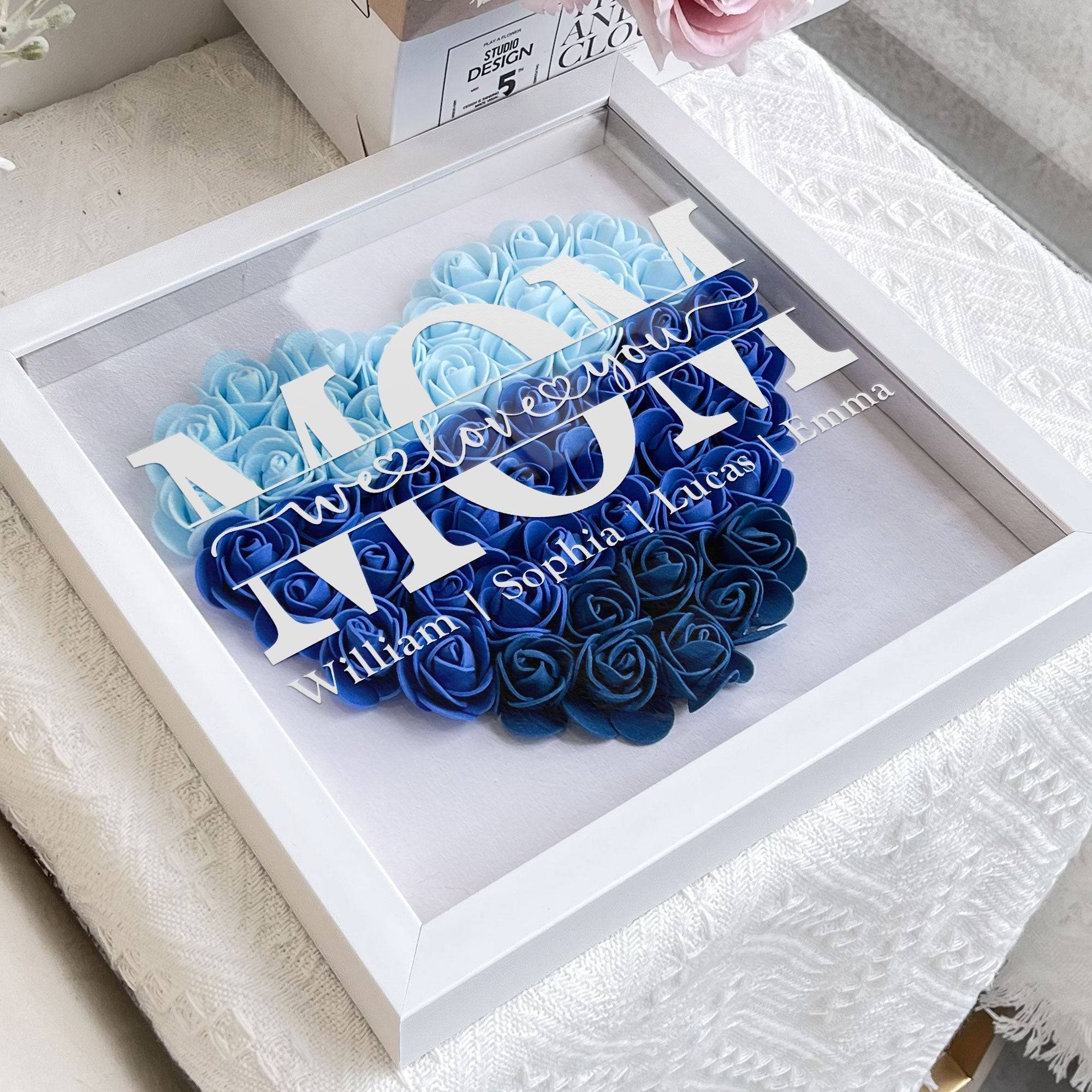 MOM We Love You Shadow Box, Personalized Heart Rose Keepsake for Mom, Meaningful Family Memory Gift for Her - Image 7