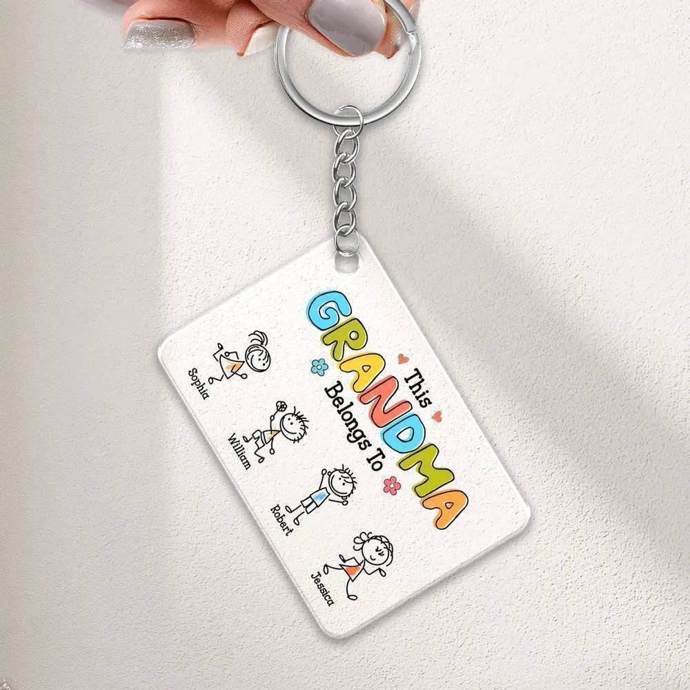 This Grandma Belongs To Drawing Personalized Acrylic Keychain - Image 3