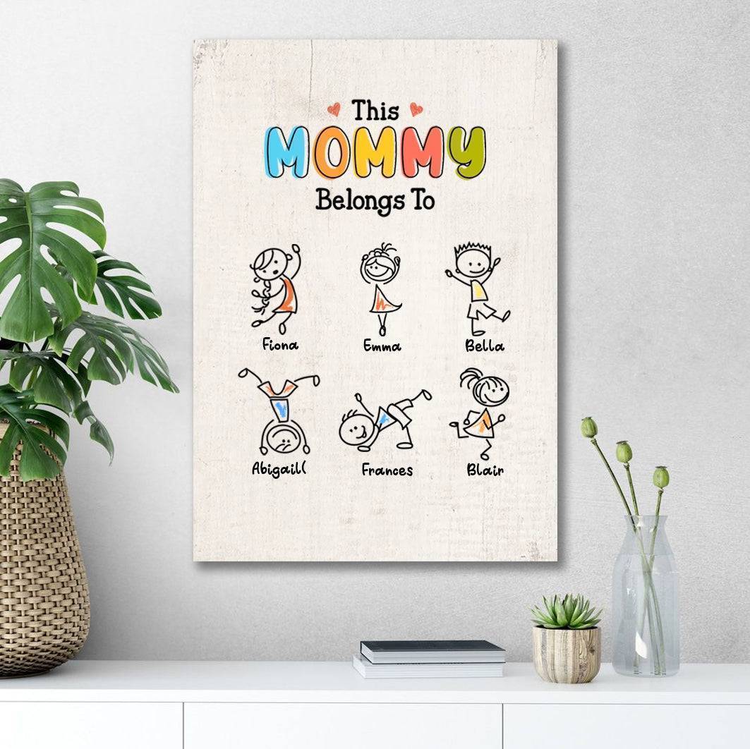 This Grandma Belongs To Drawing Personalized Poster or Canvas - Image 3