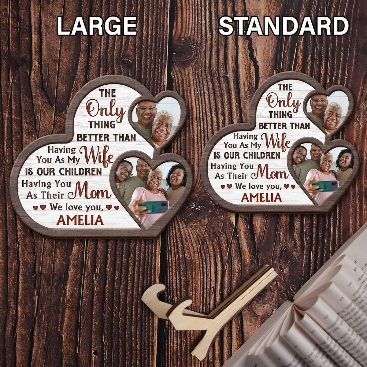 Custom Photo The Only Thing Better Than Having You - Mom Gift For Wife From Husband - Personalized 2-Layered Wooden Plaque With Stand - Image 5