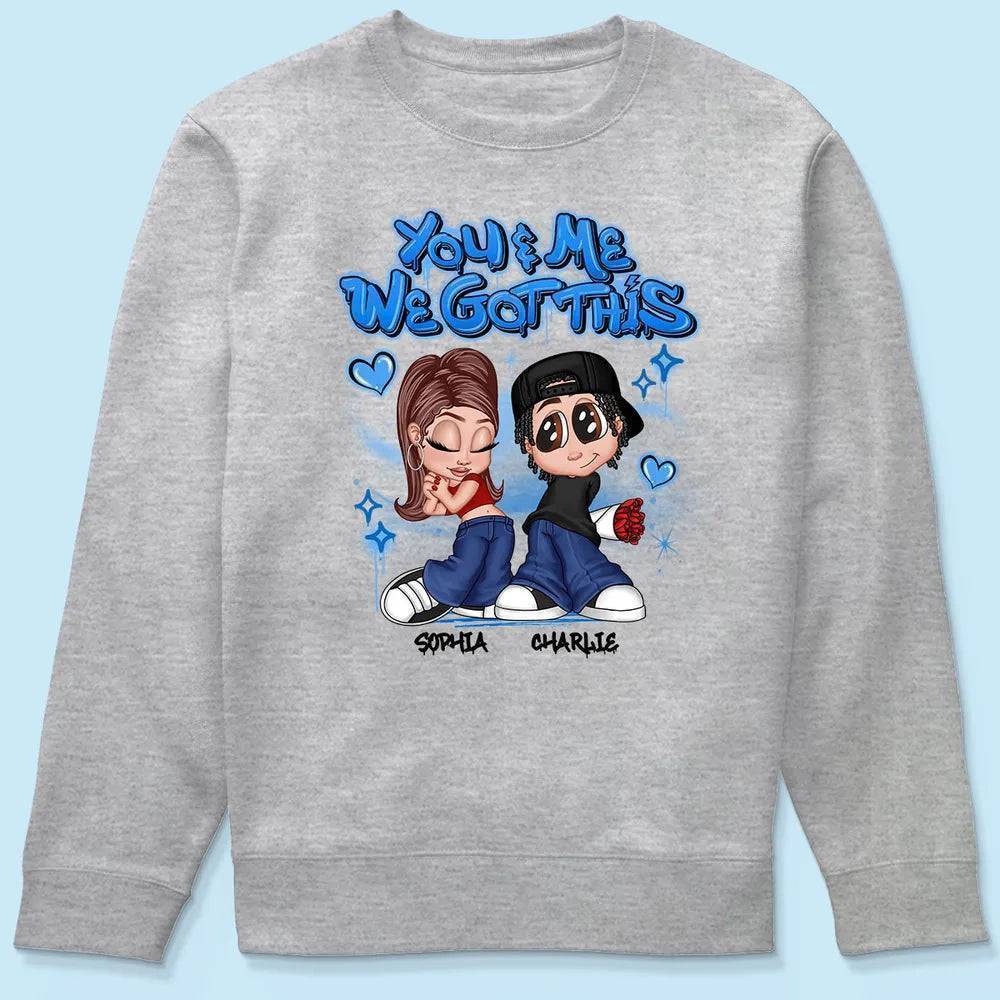 Y2K Couple Airbrushed Personalized Shirt, Gift For Him Gift For Her - Image 6