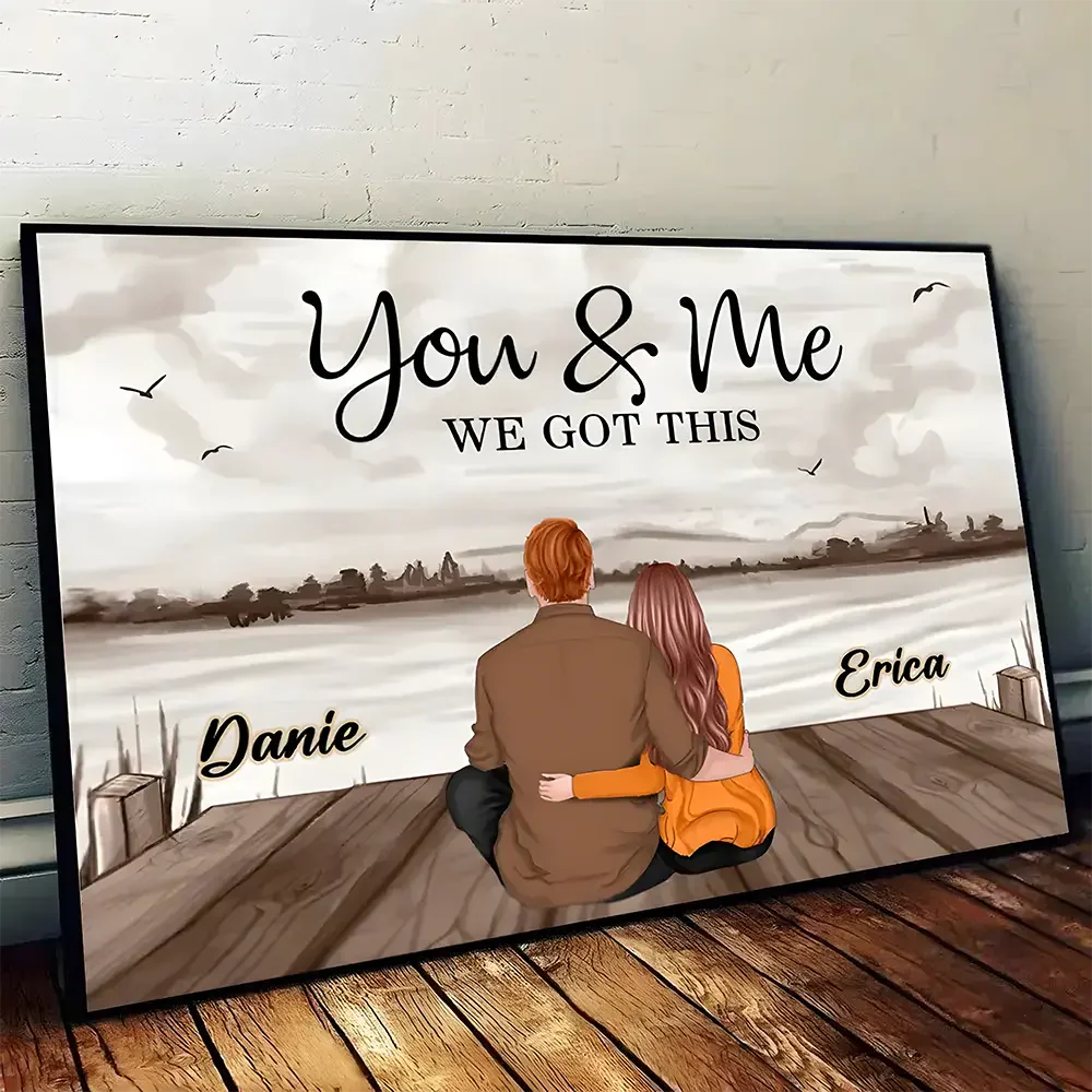 I Choose You - Back View Couple Sitting - Personalized Horizontal Poster - A Timeless Valentine's Day Tribute-2 - Image 2