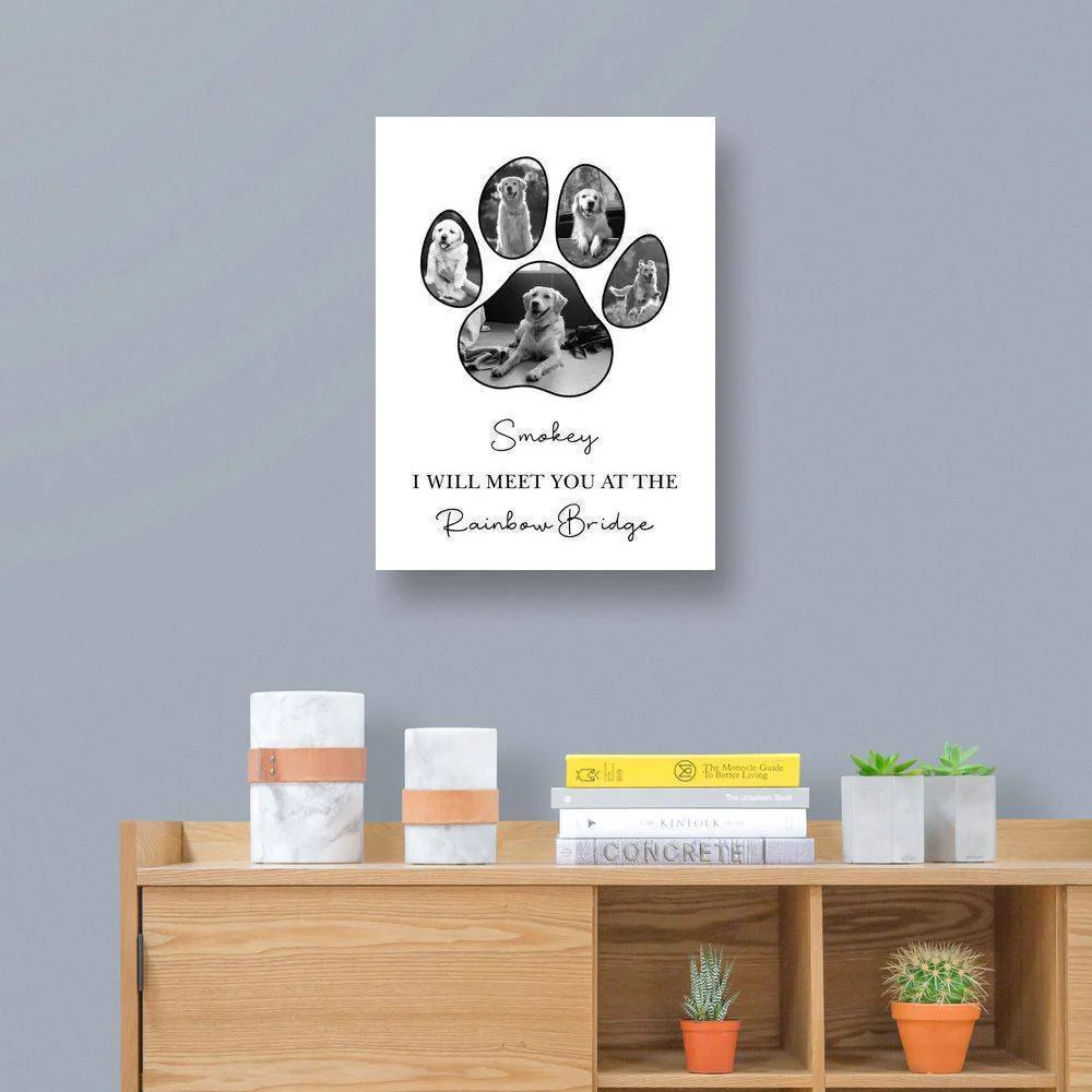 Personalized Pet Paw Photo Collage Canvas Print - Image 3