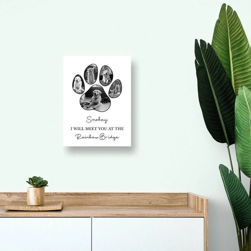 Personalized Pet Paw Photo Collage Canvas Print - Image 5