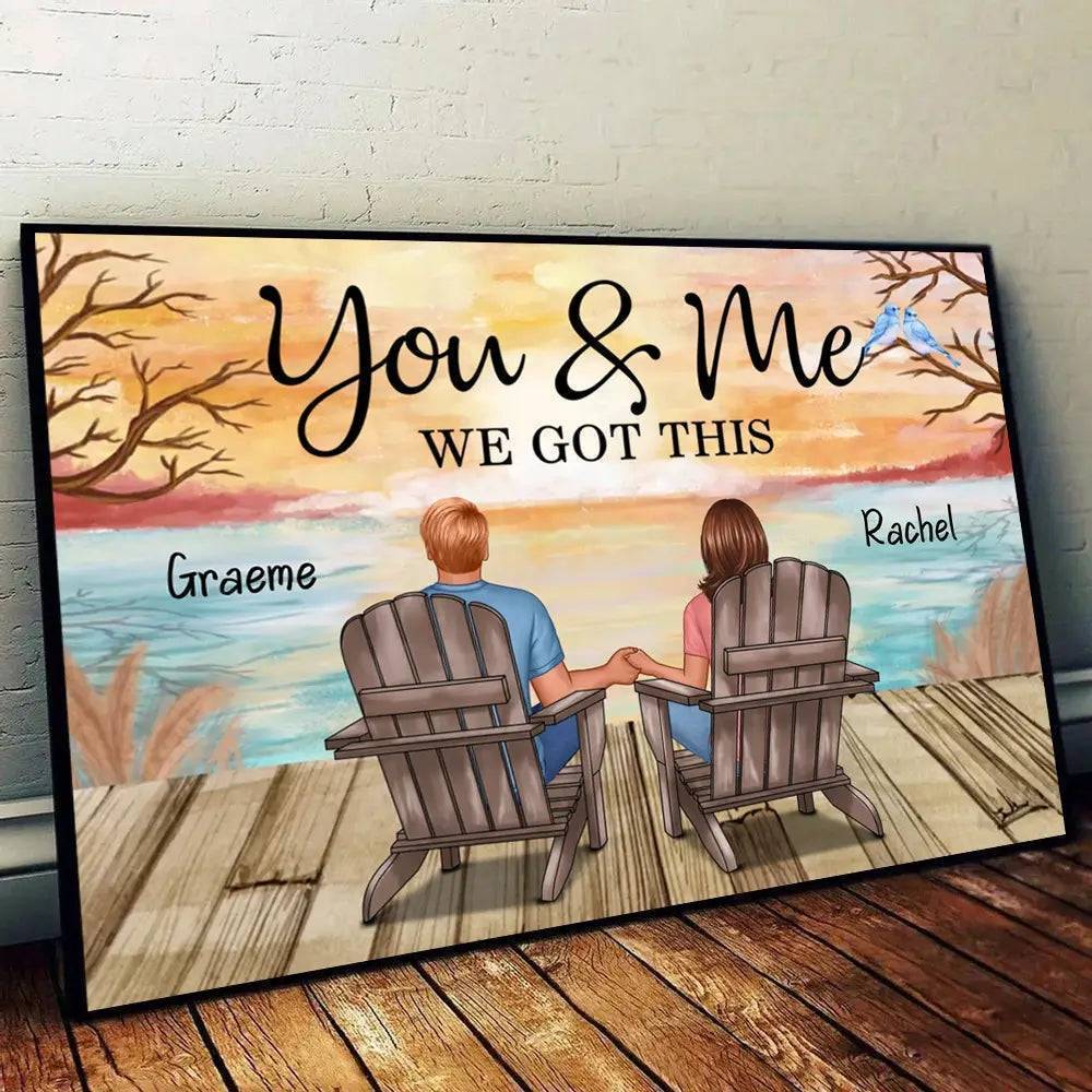 Seaside Memories - Personalized Vintage Beach Couple Poster or Canvas - A Timeless Anniversary Gift for Him & Her - Image 2