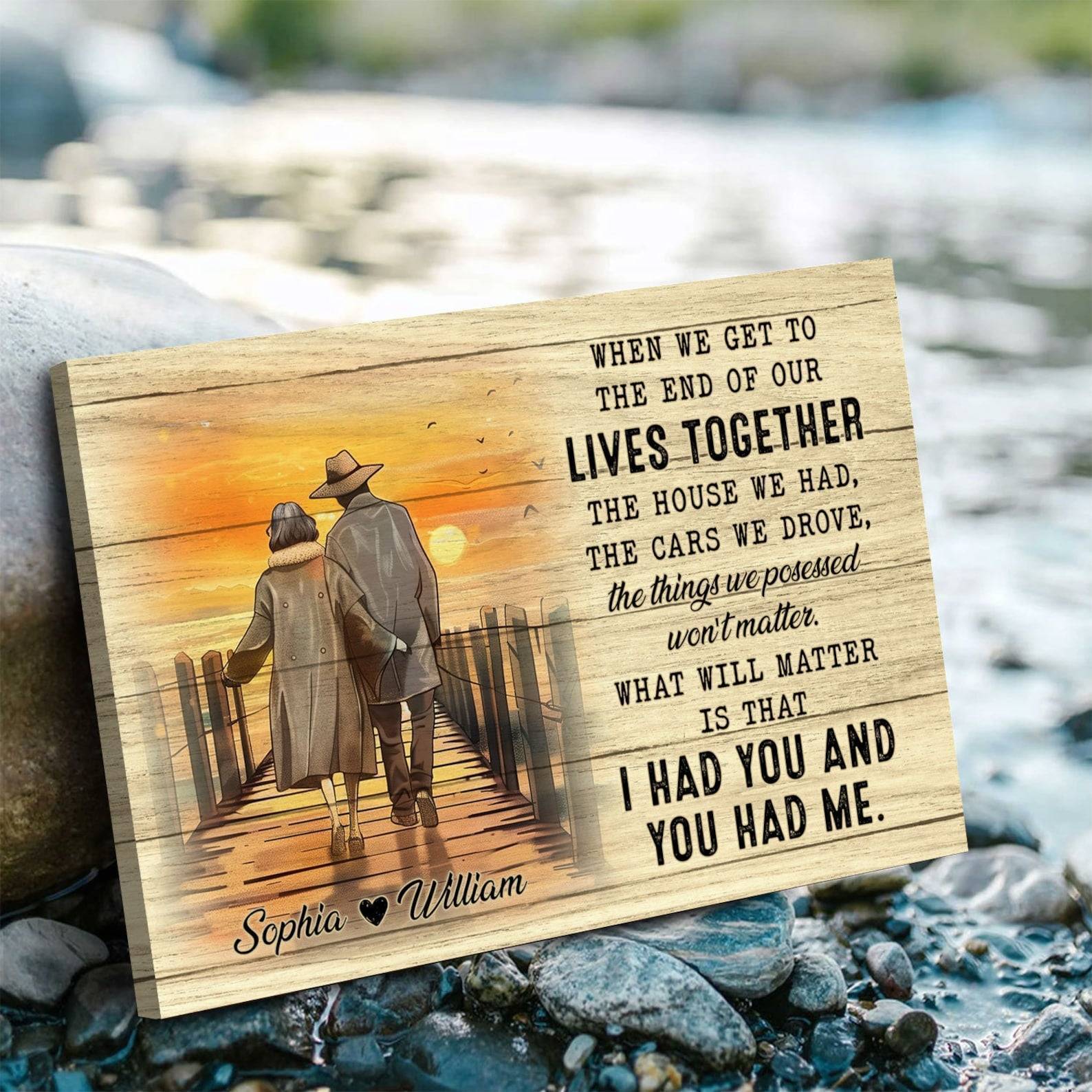 When We Get To The End Personalized Couple Canvas, Custom Couple Wall Art, Wedding Gift, Anniversary Hanging, Custom Couple Gift - Image 4