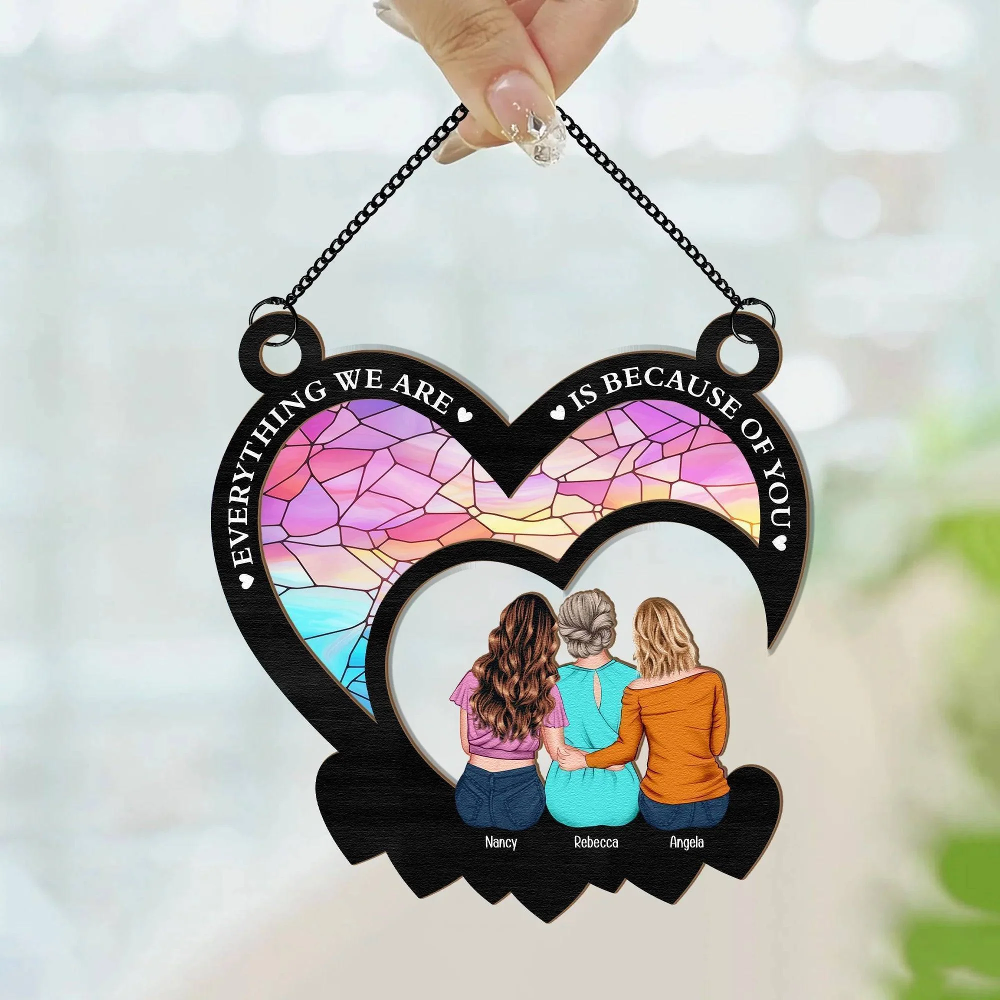 Because of You - Personalized Tribute Ornament for Mom - The Perfect Mother's Day Gift - Image 2