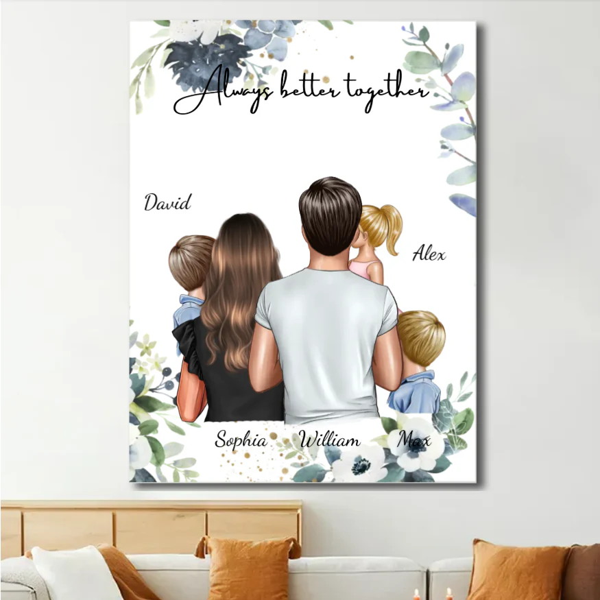 United Hearts - 'Always Better Together' Personalized Poster or Canvas - A Gift to Celebrate Family Unity - Image 2