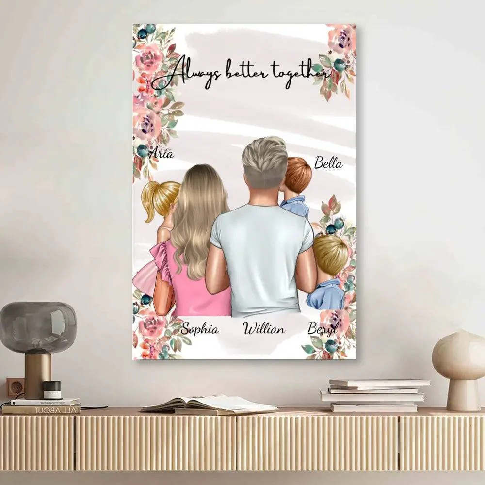 United Hearts - 'Always Better Together' Personalized Poster or Canvas - A Gift to Celebrate Family Unity - Image 3