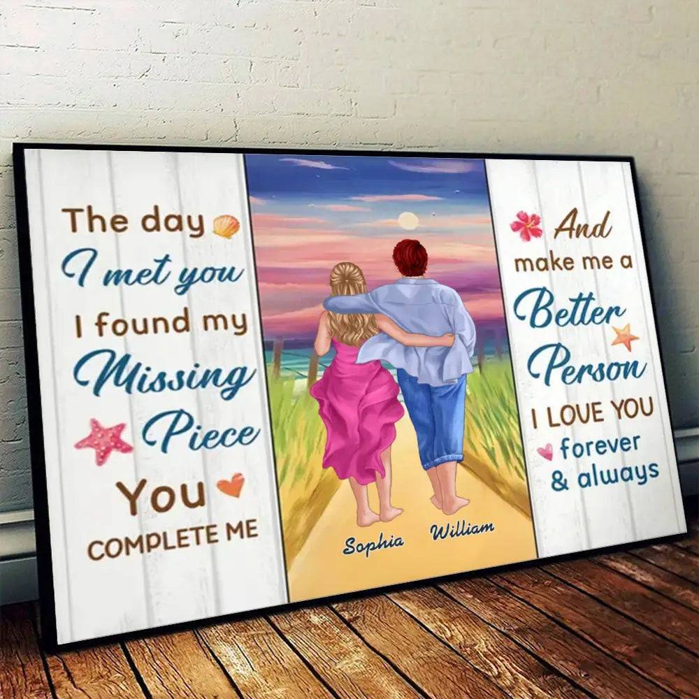 The Day I Met You - Personalized Canvas/Poster - Completing Each Other, Forever Better Together - Image 3