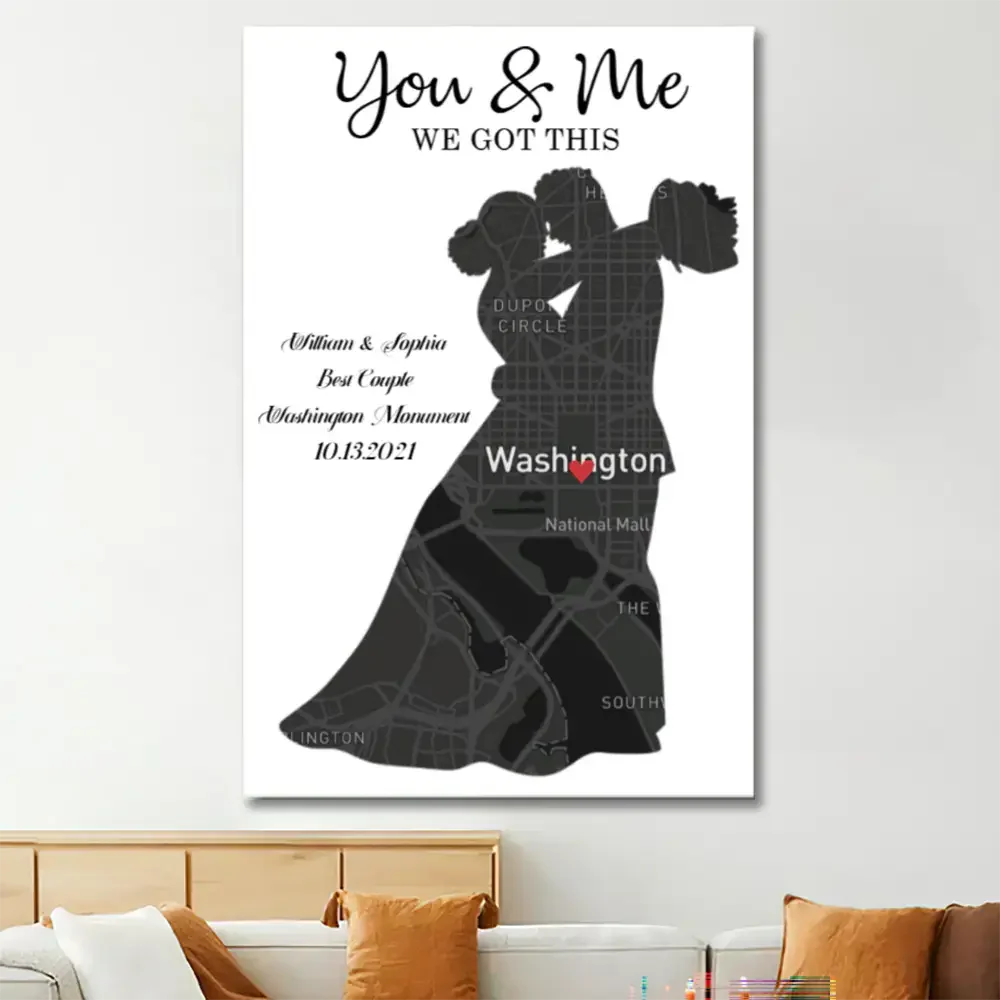 Blueprint of Our Love - "Together We Built a Life Loved" Personalized Poster or Canvas - A Romantic Gift to Commemorate Special Dates - Image 2