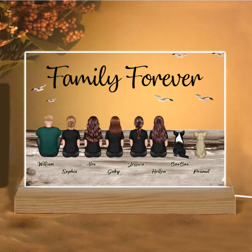 "Beach Landscape Family Sitting Back View Acrylic Or Wooden Car Hanger, Perfect Gift for Father's Day, for Dad or Grandpa" - Image 5