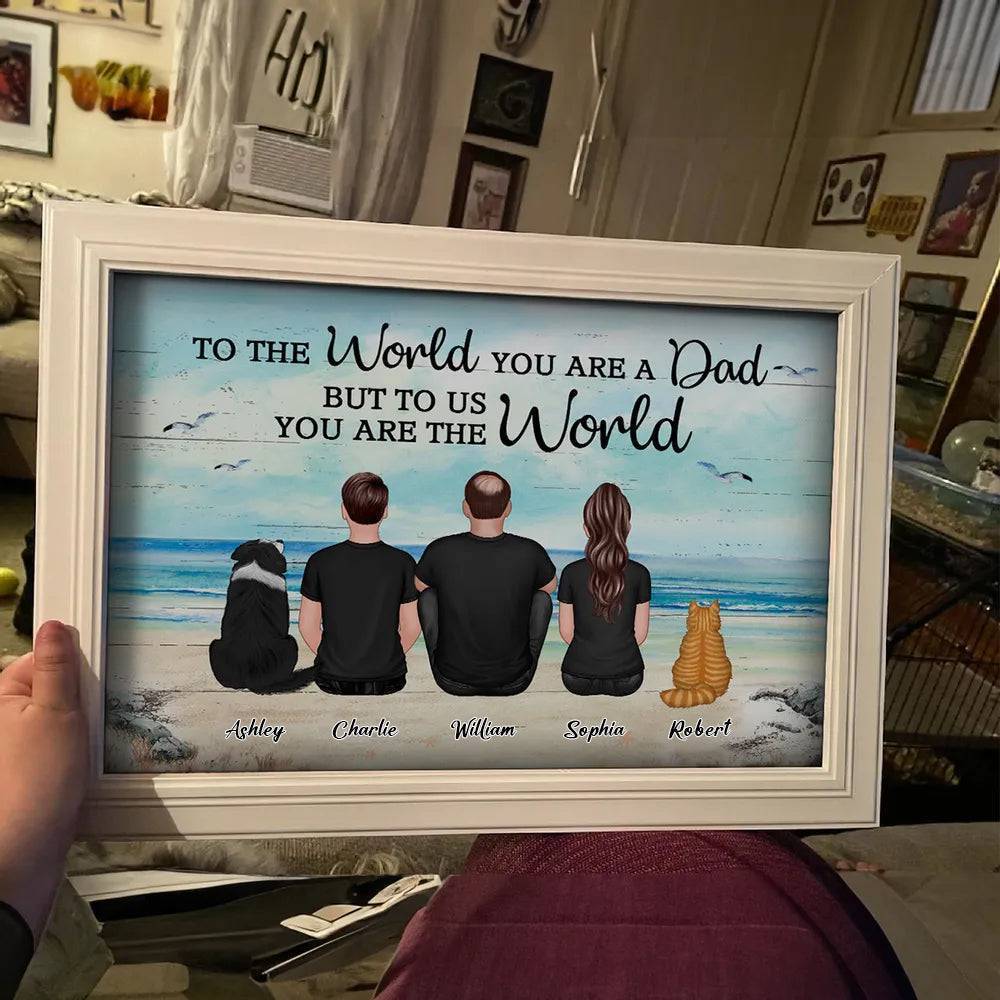 Dad And Sons Daughters Retro Vintage Beach Personalized Poster, Heartfelt Father's Day Gift For Dad, For Husband - Image 4