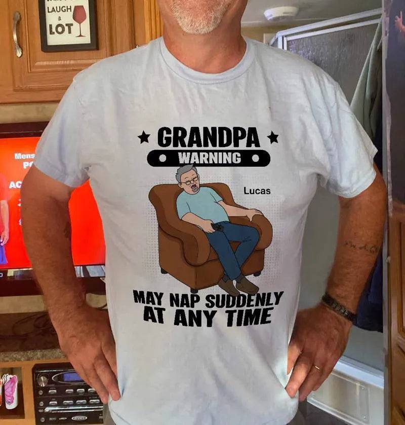 Grandpa Warning May Nap Suddenly At Any Time - Funny Father's Day Gift - Personalized Shirt Sweater Hoodie - Image 9