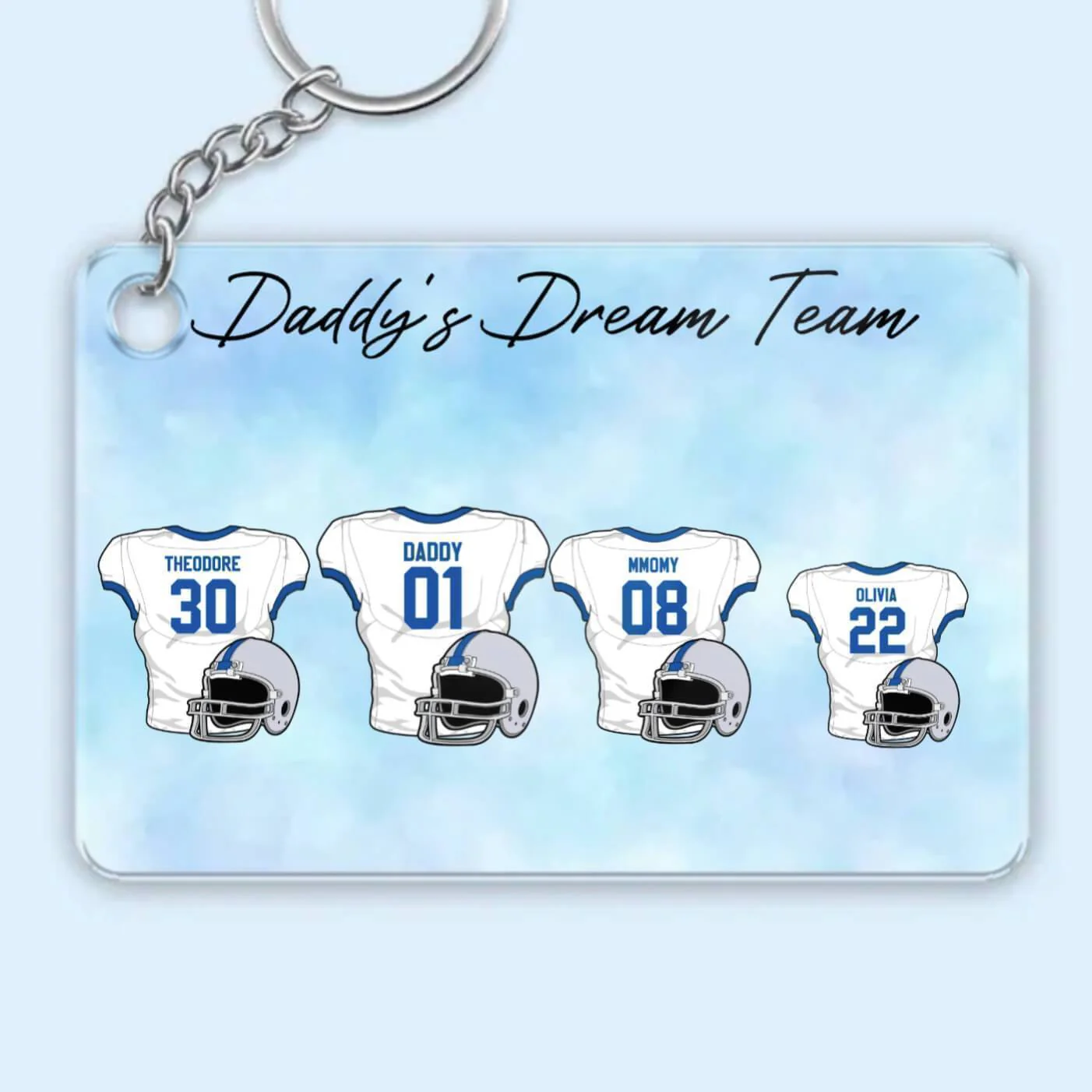 Daddy's Dream Team American Football Personalized Poster or Canvas, Perfect Father's Day Gift for Dad, Grandpa, Husband - Image 3
