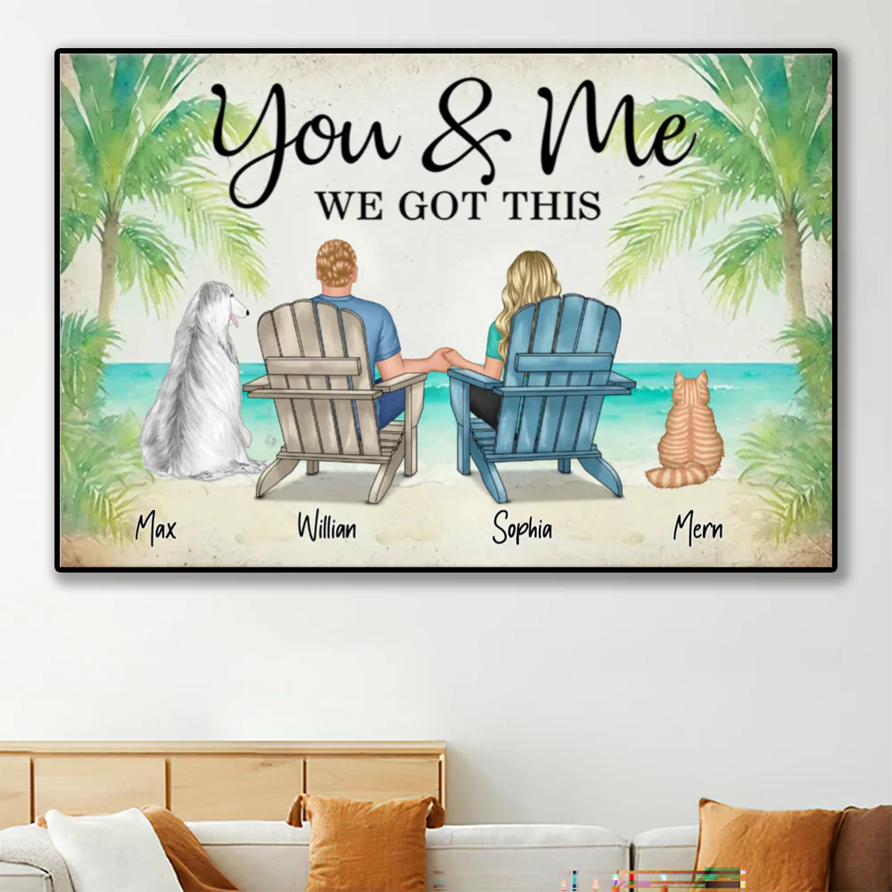 Personalized You, Me, and the Dogs Poster, Canvas, Plaque, and Keychain - Perfect Anniversary Gift for Pet Lovers - Image 2