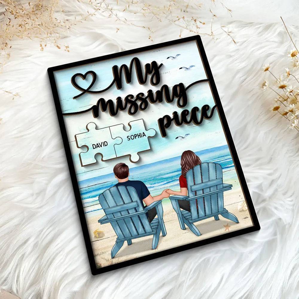 My Missing Piece - Custom Couple Beach Design Wooden, Acrylic or LED Plaque - Unique Gift - Image 10