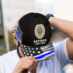 Custom US Police Badge Wallet Card Cap, and Wallet - Gift For Retired Police Officer - Image 5