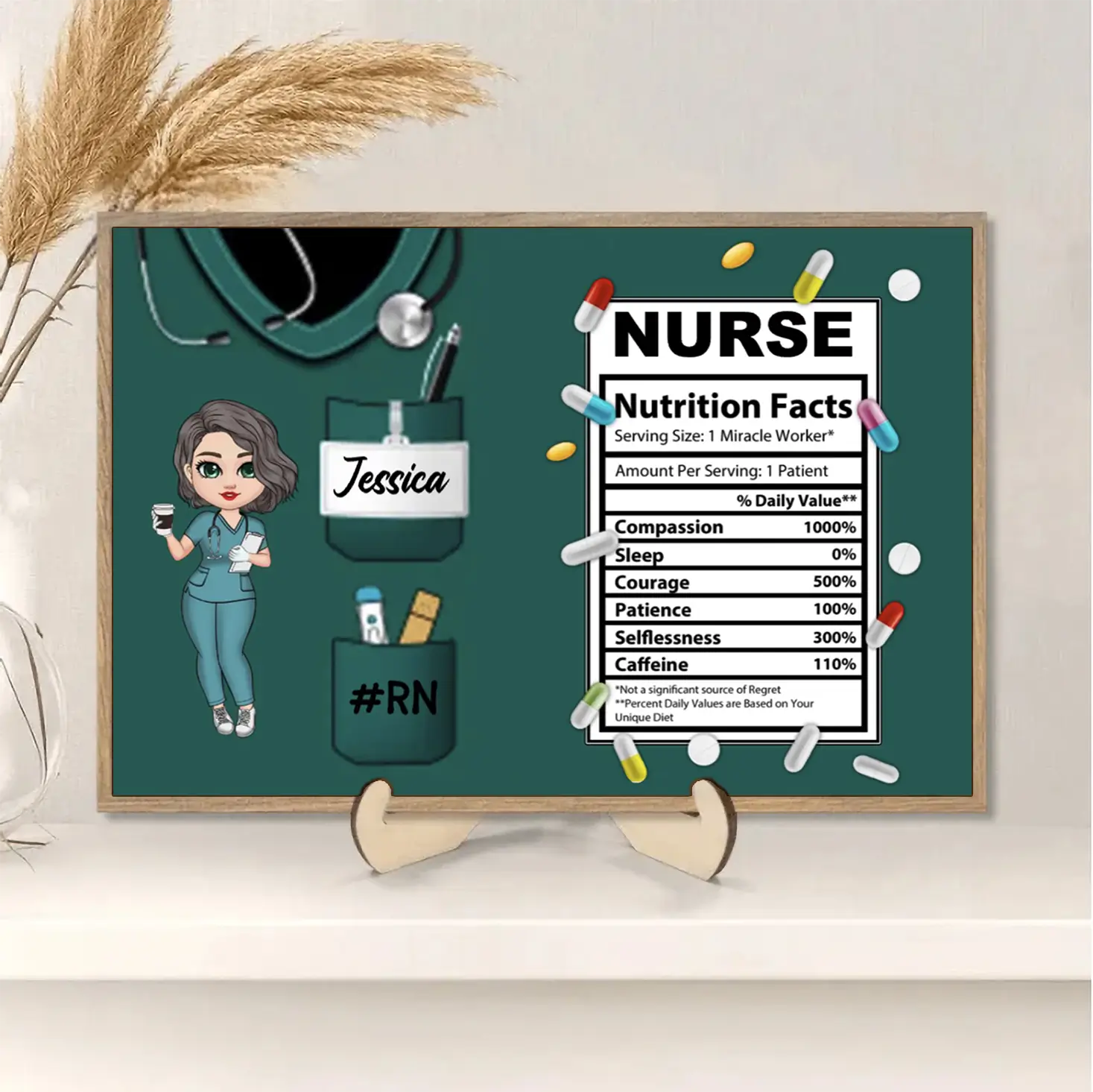 Personalized Nurse Nutrition Facts Cup, Wallet Card, Pillow,Plaque - Perfect Gift for Healthcare Heroes - Image 6