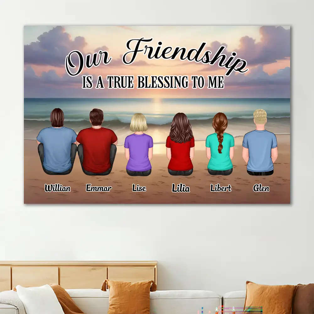 Friendship Back View Design - Personalized Poster, Pillow, Wall Art, Home Decor, Unique Gift for Friends - Image 4