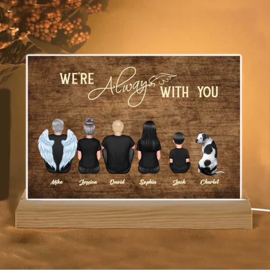Personalized We're Always With You Wooden Plaque, Keychain, Poster or Canvas, Car Hanger and Wallet Card - Unique Memorial Gift for Loved Ones - Image 3