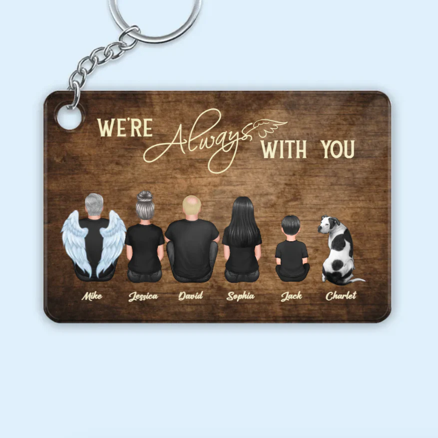Personalized We're Always With You Wooden Plaque, Keychain, Poster or Canvas, Car Hanger and Wallet Card - Unique Memorial Gift for Loved Ones - Image 4