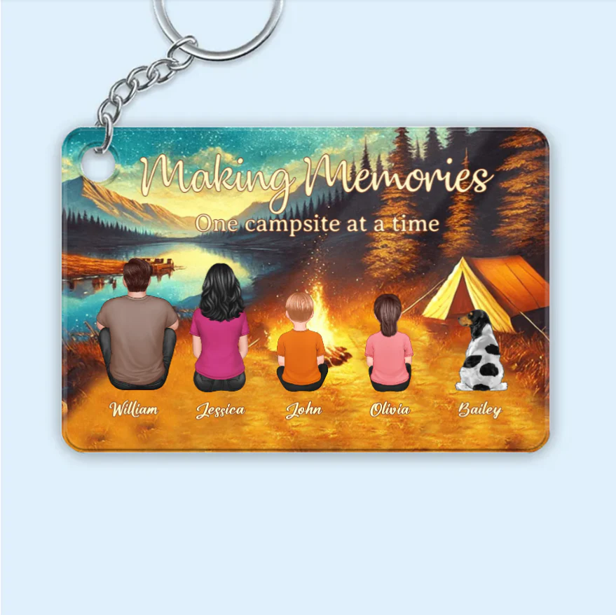 Making Memories Around the Campfire - Personalized Carhanger, Keychain, Poster or Canvas, Plaque, Wallet Card - Unique Family Camping Gift - Image 3