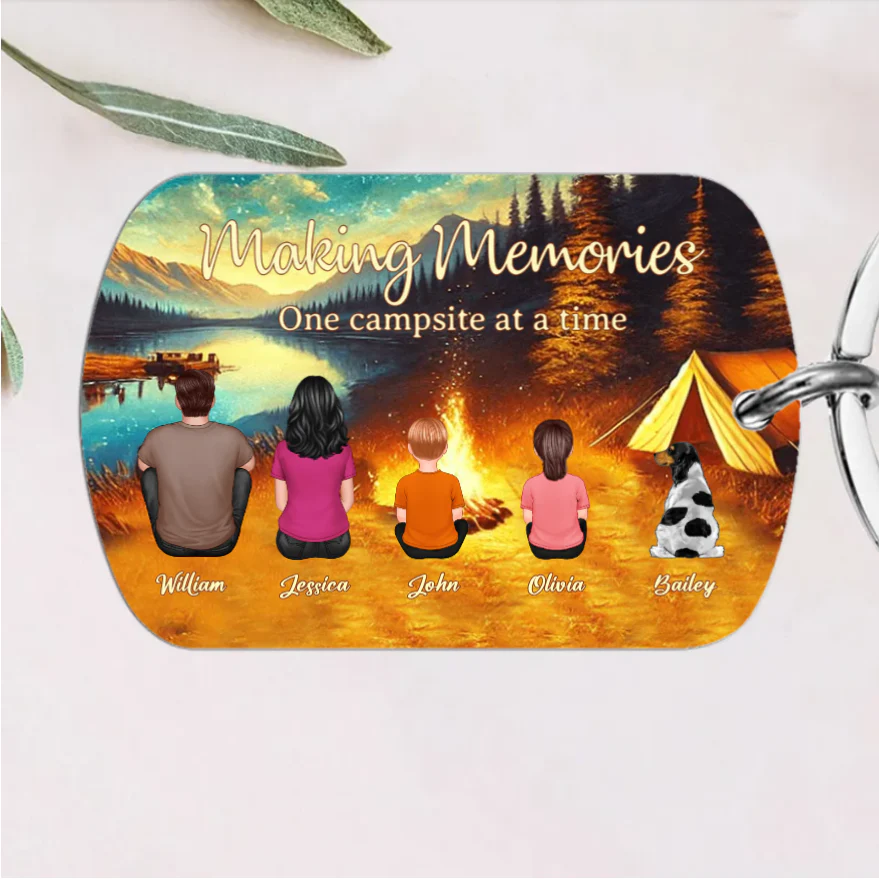 Making Memories Around the Campfire - Personalized Carhanger, Keychain, Poster or Canvas, Plaque, Wallet Card - Unique Family Camping Gift - Image 5