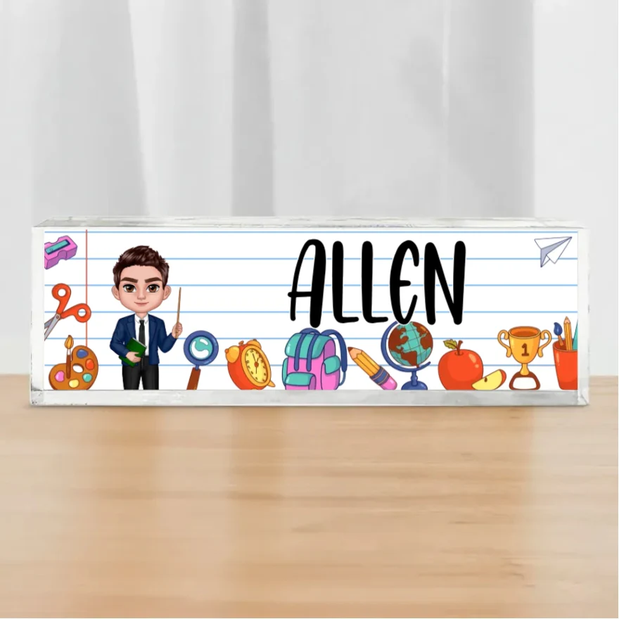 Happy Doll Teacher Personalized Poster, Plaque, Sign, and Stationery Set - Perfect Gift for Teachers - Image 3