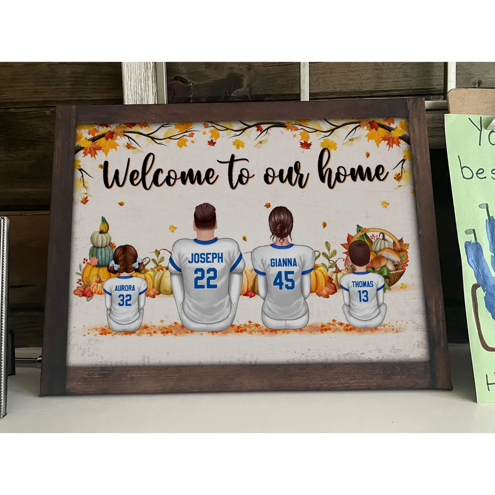 Fall Season Football Family Sitting Personalized Poster, Gift For Husband, Wife, Dad, Mom - Image 5