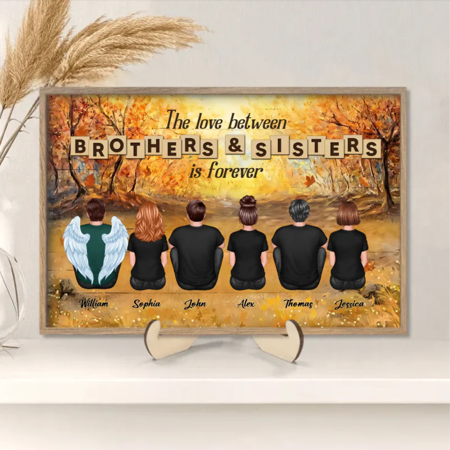 Personalized Brothers & Sisters Forever Poster or Canvas, Keychain, Plaque, Car Hanger, Wallet Card - Perfect Gift for Siblings, Memorial Keepsake - Image 3