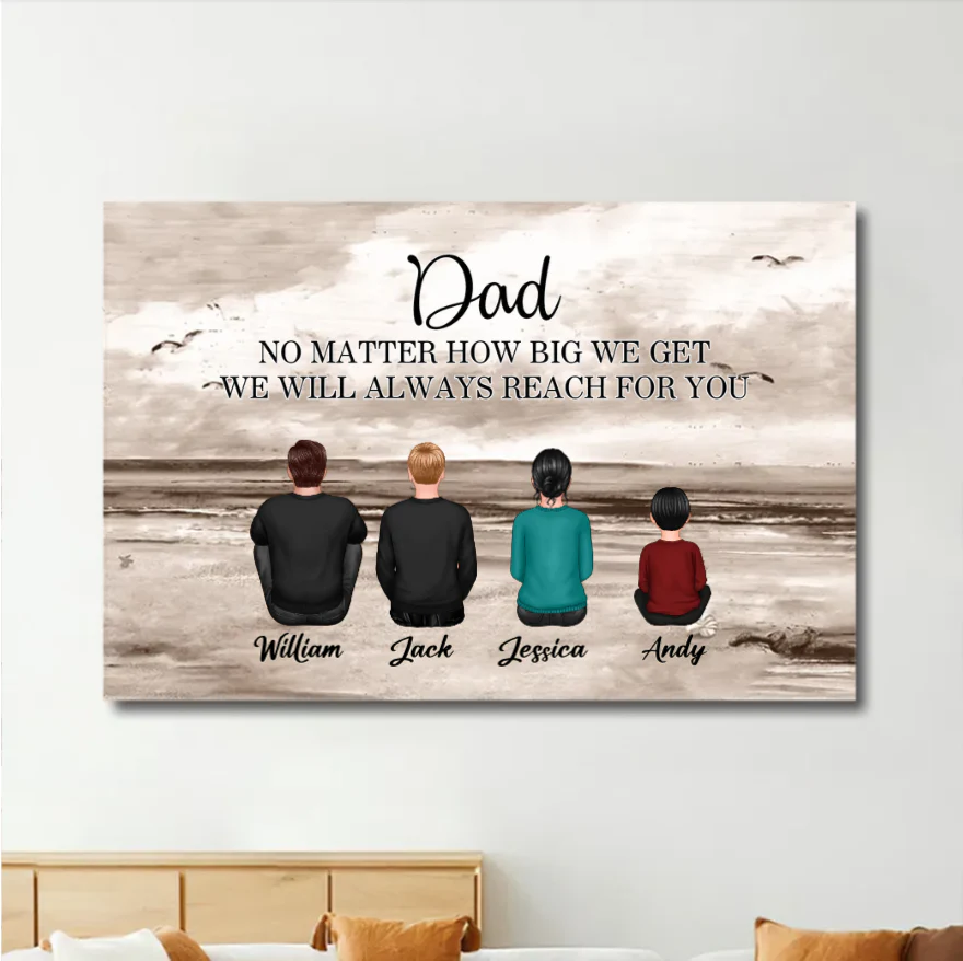 Personalized Poster or Canvas or Plaque or Keychain for Dad - "To the World You Are a Dad, But to Us You Are the World" Custom Canvas or Plaque, Perfect Thanksgiving Gift - Image 3