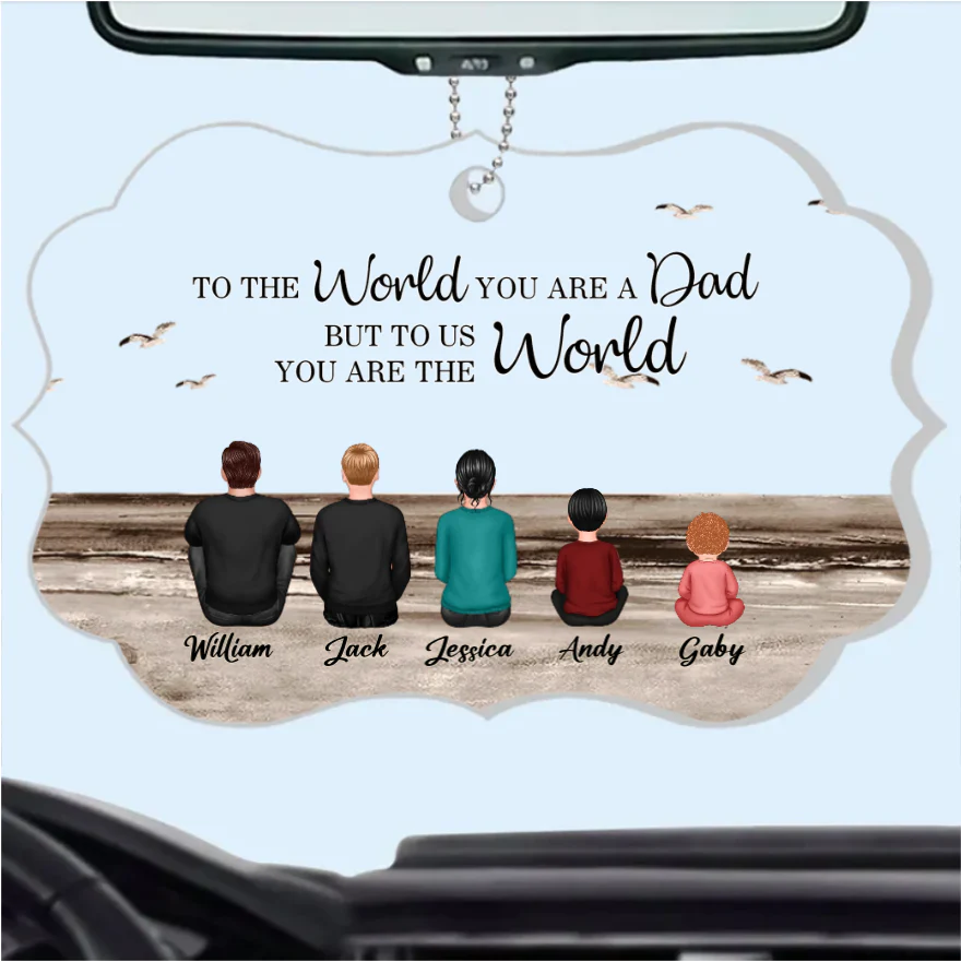 Personalized Poster or Canvas or Plaque or Keychain for Dad - "To the World You Are a Dad, But to Us You Are the World" Custom Canvas or Plaque, Perfect Thanksgiving Gift - Image 4