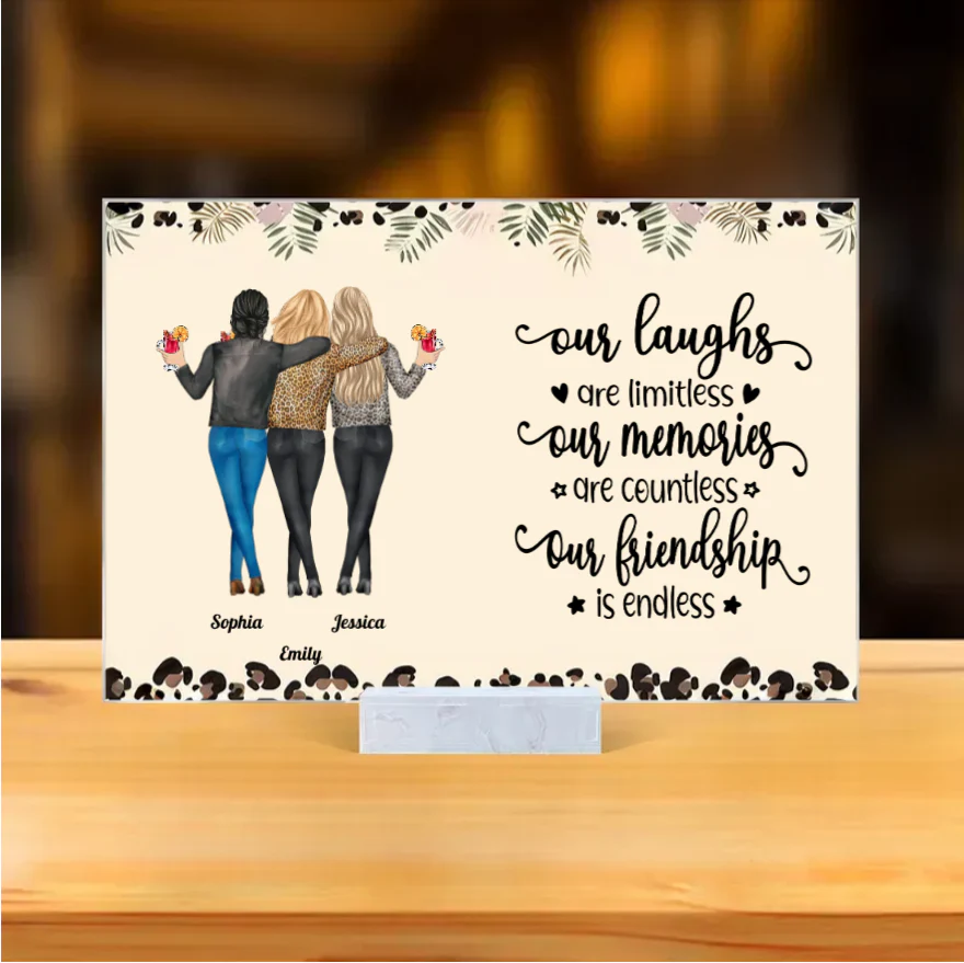 Personalized Sister & Brother Plaque or Cup or Keychain or Ornament, Endless Friendship, Priceless Memories,Custom Gift for Birthday, Christmas, Thanksgiving - Image 2