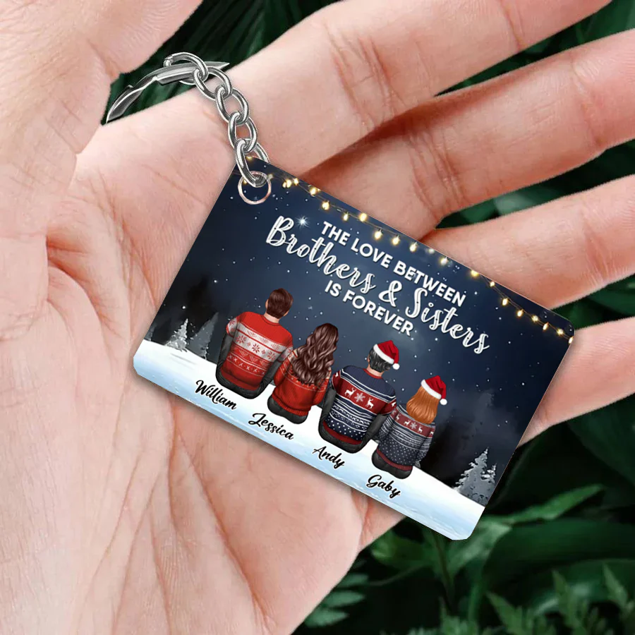 Family - The Love Between Brothers And Sisters Is Forever - Personalized Keychain or Ornament or Poster or Plaque - Image 2