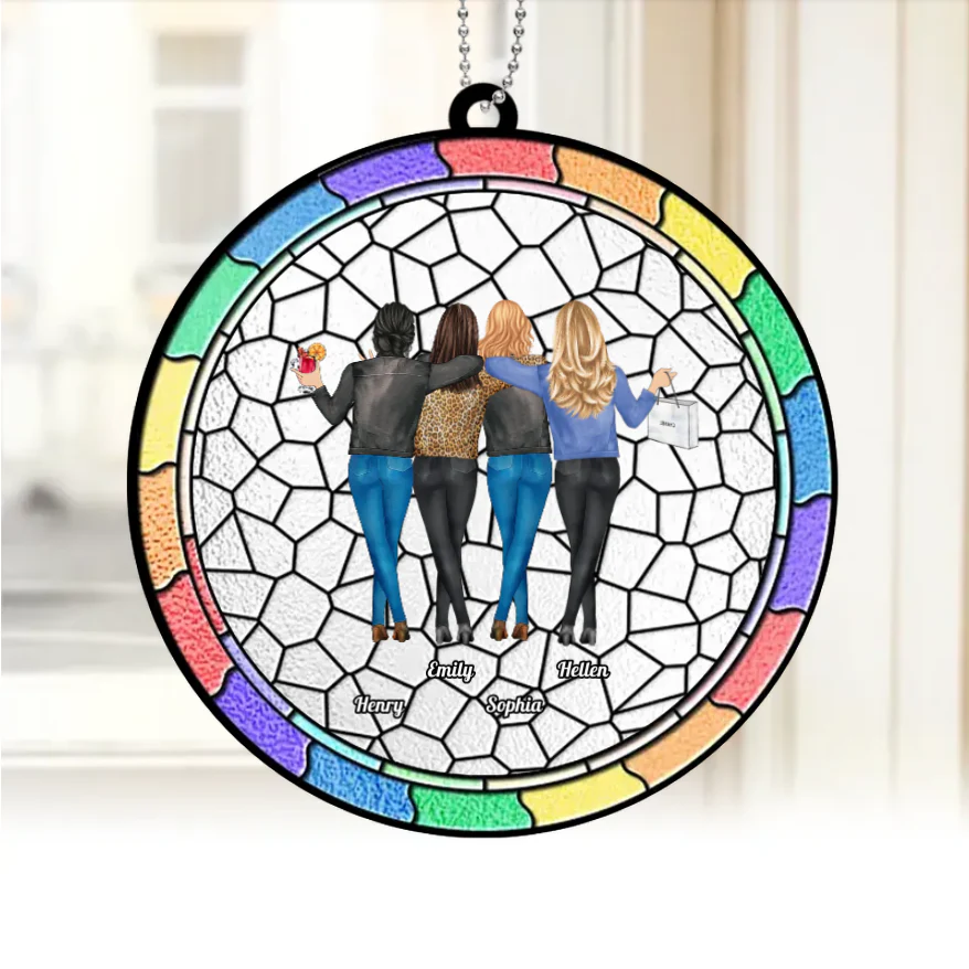 Personalized Best Friends Stained Gift - Custom Friendship Ornament or Keychain - Unique Gift for Sisters, Friends - Image 4