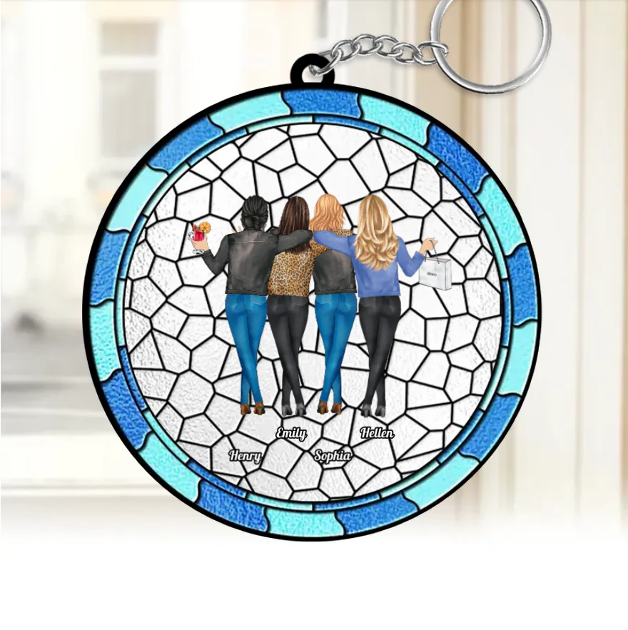 Personalized Best Friends Stained Gift - Custom Friendship Ornament or Keychain - Unique Gift for Sisters, Friends - Image 5