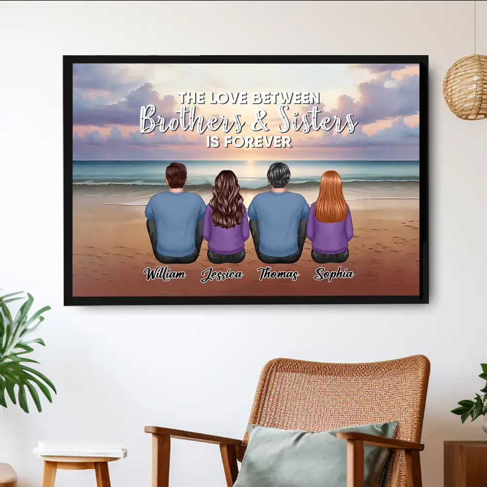 The Love Between Brothers And Sisters Is Forever - Personalized Poster or Keychain or Ornament or Plaque - Image 3