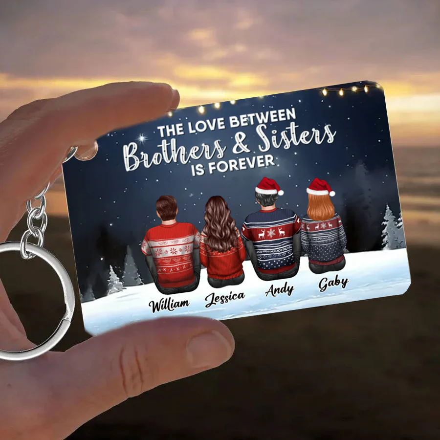 The Love Between Brothers And Sisters Is Forever - Personalized Poster or Keychain or Ornament or Plaque - Image 6
