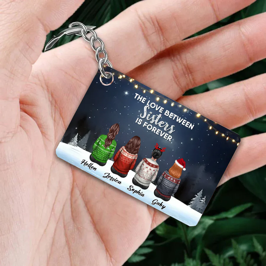 Sister - The Love Between Sisters Is Forever - Personalized Keychain or Ornament or Poster or Plaque - Image 2