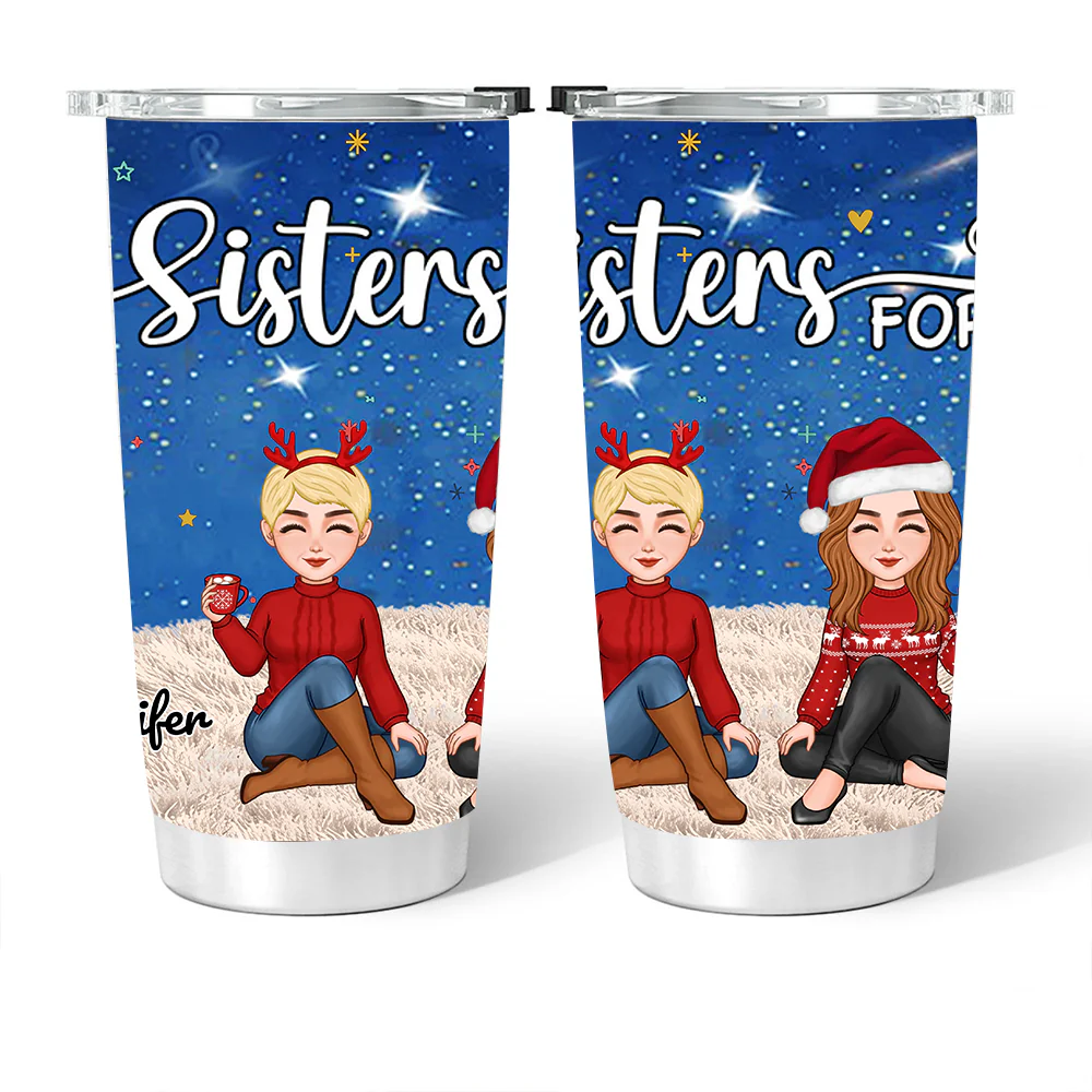 Sisters Forever - Personalized Cup,Keychain,Plaque,Ornament, Poster, Blanket & Sign - Christmas Gift for Sisters
