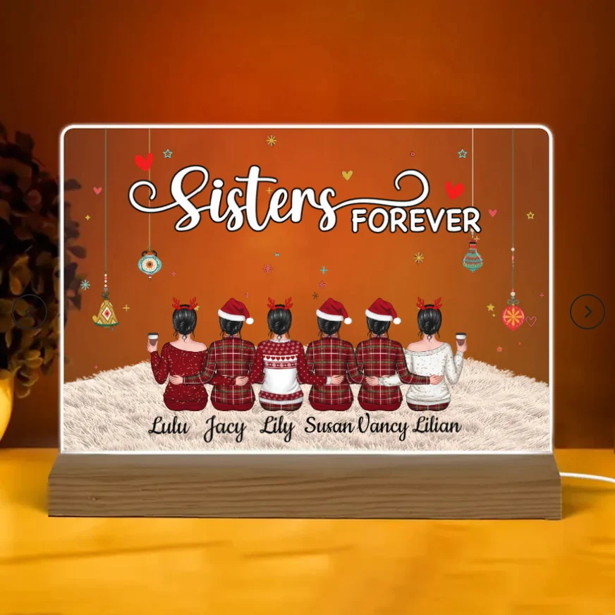 Sisters Forever - Personalized Plaque, Ornament, Poster, Keychain, Blanket or Cup - A Heartfelt Gift for Your Best Friend or Sister - Image 2