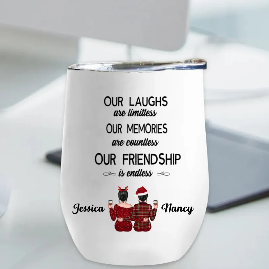 Besties - Our Laughs Are Limitless Our Memories Are Countless Our Friendship Is Endless - Personalized Cup, Plaque, Ornament, Beauty Tools, Jewelry - Perfect Friendship Gift