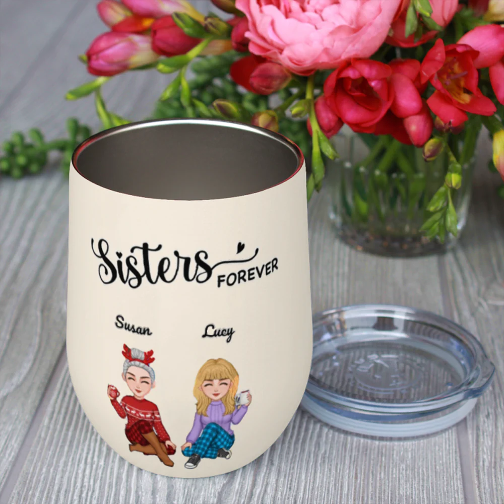 Sisters Forever - Personalized Custom Ornament, Mug, and Jewelry Box - Acrylic Gift Box Shaped - Christmas Gift For Best Friends, BFF, Sisters - Image 5