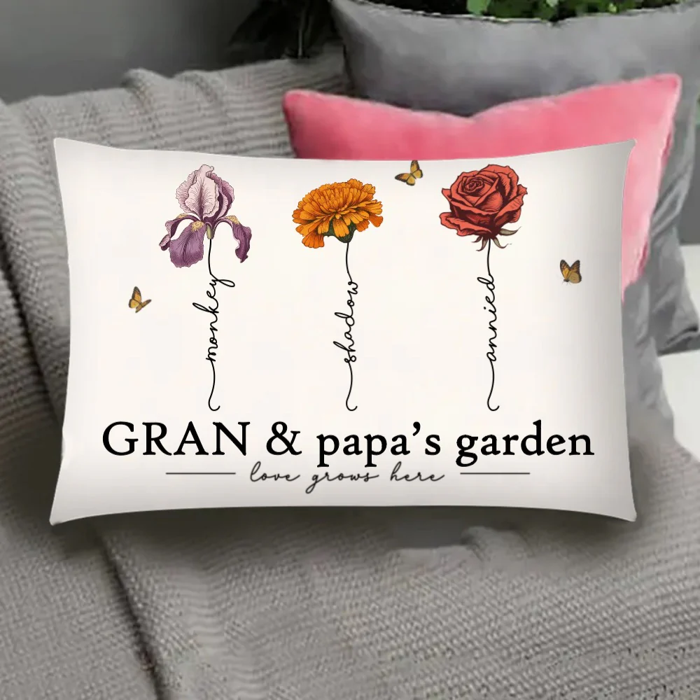 Grandma's Garden Love Grows Here Beautiful Birth Month Flower Gift For Grandma Mom Personalized Cup or Poster or Canvas, Keychain, Plaque, Wallet Card, Pillow - Image 13