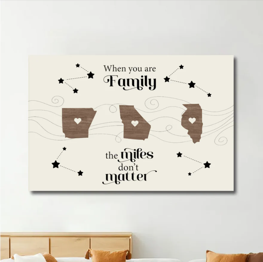 Long Distance Family Friends Siblings Sisters Besties Personalized 2-Layered Wooden Ornament or Plaque or Poster or Keychain Togetherness Christmas Gift - Image 5