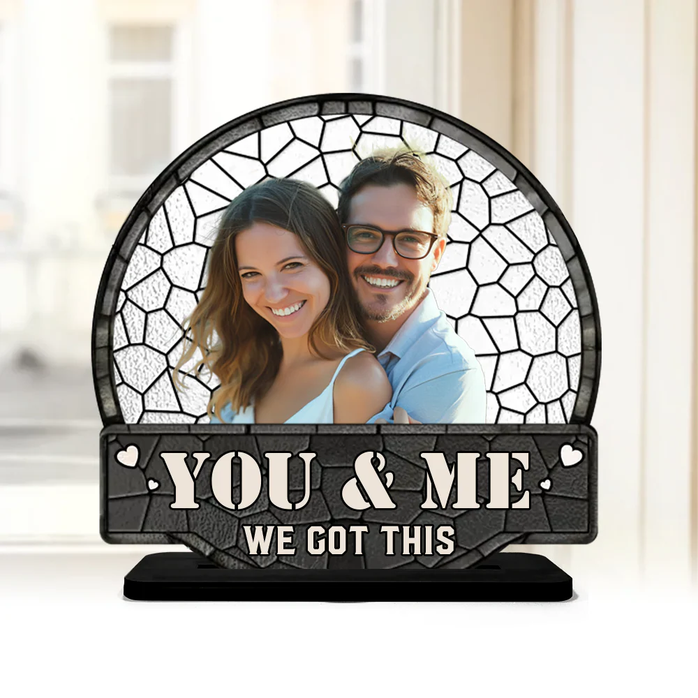 Custom Couple Plaque Keychain - Personalized Anniversary Ornament Gift
